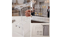 Champagne Flute Stand Tabletop Champagne Flute Holder Acrylic Stand with Two Tiers Easy Assembly Glassware Thick