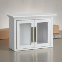 1:12 Dollhouse Cabinet Transparent Window Panels Miniature Display Cabinet Rectangular Box Shape Mini Furniture