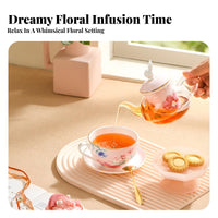 Bone China Tea Set Stackable Design Bone China Tea Pot Giftable for Office