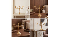 Elegant Three-Arm Candelabra Vintage-Inspired Candelabra with Three Arms Luxurious Candlestick Holder Stable for Event Planners, Brides