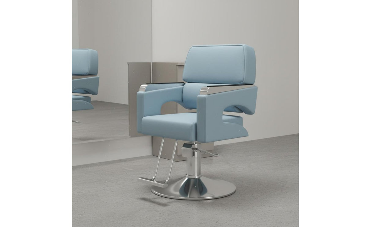 Swivel Salon Chair Stainless Steel Base Hydraulic Styling Chair Dense-Foam Foam Adjustable Barber Seat for Hair Stylists, Barbershop, Beauty Spa