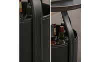 Side Table with Storage Round Side Table Leather Nightstand for Living Room, Bedroom