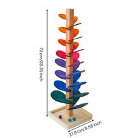 Layered Wooden Music Tree Toy Spiral Wooden Music Tree Smooth Painted Leaf Ramp Toy Colorful