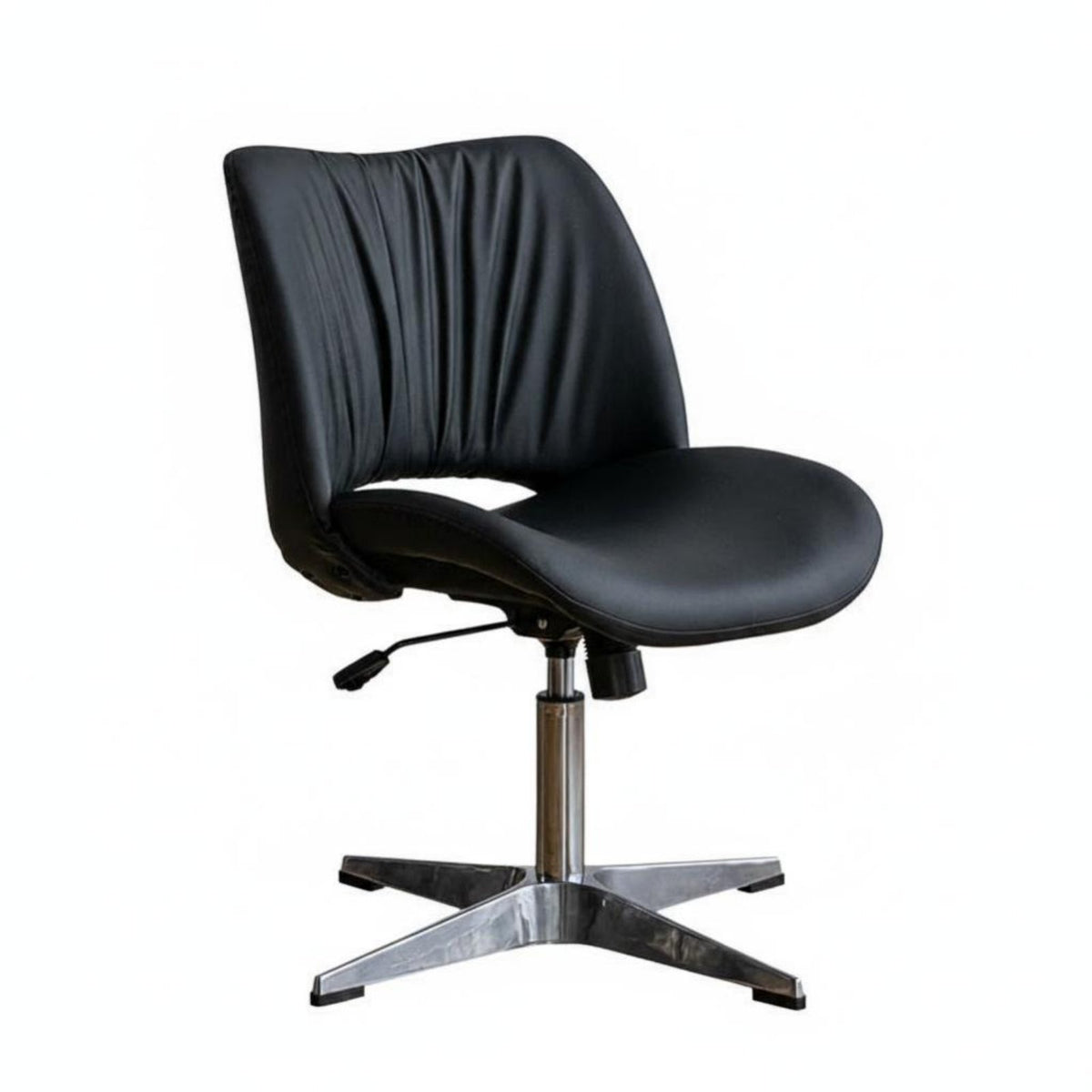 Height Adjustable Armless rotate Chair Minimalist aesthetic Office Furniture Ergonomic spinerest Computer Seating effortless Rolling Casters for Home Workers, Students, Adults, Study Room, Bedroom, Small Spaces