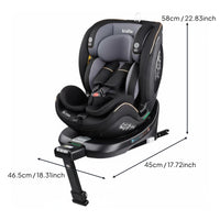 Side Collision Protection 360 Rotating Car Seat Adjustable Headrest Infant to Child Car Seat Reclining Position for Infants, Toddlers, Kids