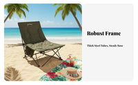 Foldable Design Adjustable Reclining Lounger High Load Capacity Folding Chair Padded Seat Outdoor Furniture Lockable Recline for Beachgoers, Homeowners, Camping, Fishing, Office, Backyard