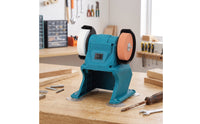 Compact Benchtop Grinder Stable Bench Grinder with Wrench Portable Sharpening Machine Non-Slip for DIYers, Hobbyists, Home Workshop, Garage