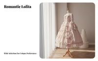Doll-Like Princess Dress Voluminous Skirt Multi-Layered Lace Patchwork Dress Ribbon Feature Cosplay Formal Gown Vintage Inspired