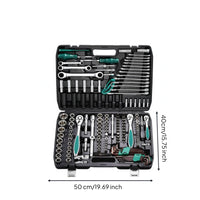 175 Pieces Chrome Vanadium Steel Automotive Socket Tool Kit 72-Tooth Mechanic Socket Set Molded Compartments Ratchet Wrench Set Hard Case for Mechanics, Auto Repair Shop, Garage