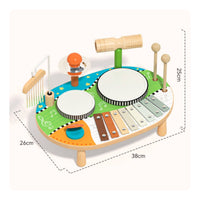 Educational Kids Drum and Xylophone Toy Sensory Stimulation Toddler Drum Set Develops Fine Movement Skills Toddler Percussion Set Easy to Assemble for Toddlers, Preschoolers, Preschool, Daycare, Playroom
