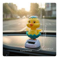 No Batteries Needed Dancing Chick Dashboard Ornament Whimsical Design Solar Powered Chick Bobblehead Eco-Friendly Solar Bobblehead Chicken for Office Desk, Windowsill