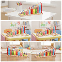 Wooden Abacus Educational Counting Frame Hands-on Abacus with Wire Rows for Preschoolers, Young Children, Homeschool, Classroom