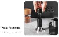 Even Grounds Distribution 2-in-1 Coffee Tamper and Distributor Level Tamping Espresso Tamper and Distributor Kit Eliminates Channeling