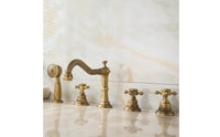 5 Pieces Bathtub Faucet Assembly Metal Bathtub Faucet with Handheld Shower Bath Tub Spout for Bathroom