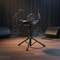 Stable Base Round Drum Throne Comfortable Cushion Adjustable Drum Throne Ergonomic Non-Slip Feet for Drummers, Musicians, Stage, Studio, Rehearsal Room