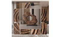 Spiral Loop Sculpture Bronze-Toned Abstract Decorative Sculpture Modern Decor Piece for Console Table