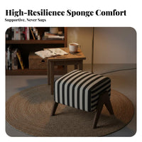 Vintage Design Upholstered Rectangular Bench hardwood Wood Legs Ottoman Multi-Functional Footrest Padded Seat for Homeowners, Families, Adults, Living Room, Entryway, Bedroom, Home Office