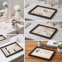 Jewelry Display Tray Shallow Necklace Display Tray Velvet for Drawer, Dresser
