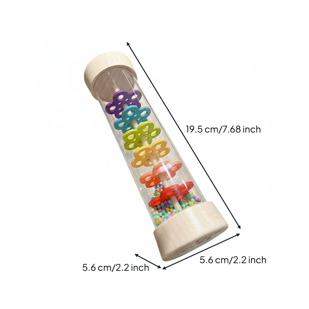 Colorful Design Rain Sound Tube Visually Stimulating Rainstick Shaker Easy to Play for Toddlers, Babies, Music Class, Classroom