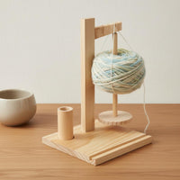 Solid Wood Construction Wooden Yarn Dispenser Tangle-Tangleless Yarn Spool Stand with Tool Holder Effortless Rotation Knitting Organizer Multifunctional Design for Knitters, Crocheters, Crafters