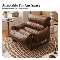 Retro Design Structured Foam Lounger Cushiony Comfort Caterpillar Armchair High-Rebound Cushion Single Sofa Ergonomic Support for Homeowners, Apartment Dwellers, Book Lovers, Bedroom, Reading Nook, Study, Office