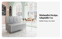 Light Luxury Design Upholstered Dining Booth Modern Design Channel Back Booth Luxurious Cushioning Restaurant Seating Tufted Backrest for Business Owners, Interior Designers, Homeowners, Milk Tea Shop, Lounge Area, Kitchen Nook, Living Room