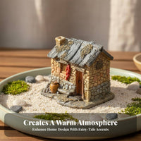 Miniature Synthetic Cottage Creative Design Resin Landscape Ornament Realistic Appearance Miniature House Figurine for Bonsai Decoration, Terrarium