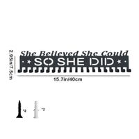 Metal Medal Hanger Rack Easy Installation Wall Mounted Medal Holder Motivational Slogan Athletic Awards Awards Display for Runners, Kids, Living Room