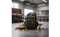 Multiple Pockets Heavy Duty Tool Backpack Laptop Compartment Tool Organizer Backpack USB Charging Port Breathable Padded Back for Mechanics