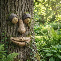Luminous Tree Face Garden Ornament, Funny Glow in the Dark Tree Peeker, Weatherproof Polyresin Tree Hugger for Outdoor Easter Decoration Yard Art
