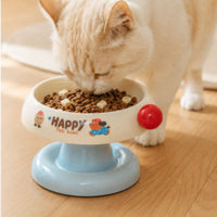 Raised Pet Bowl Cartoon Print Elevated Feeder