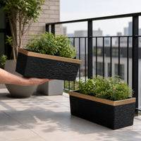 Artificial Plant Arrangement with Planter Box for Indoor and Outdoor Decor