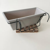 Plant Pots and Strawberry Planter for Outdoor Use, Resin Flower Pots with Drainage Tray and Fence Planter Hooks, 50cm Length Flower Box