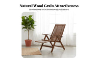 Easy Storage Foldable Bamboo Lounge Chair Lightweight Folding Bamboo Deck Chair Installation-without Assembly Portable Patio Recliner Long-Lasting for Adults, Seniors, Homeowners, Balcony, Rest Ping, Living Room, Garden