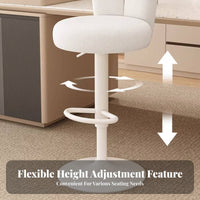 Height Adjustable Upholstered Swivel Stool Gas Lift Mechanism Bunny Ear Backrest Stool Soft Upholstery Seating Furniture Heavy-Duty Frame for Homeowners, Adults, Bar Owners, Reception Desk, Kitchen Island, Cafe, Living Room