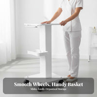 Cosmetology Station Trolley Full-Rotation Wheels Esthetician Trolley Cart Cosmetic Machine Stand Sturdy Duty Wheeled Salon Cart