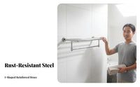 Drilldrillless Installation Multi-Tier Towel Rack with Hooks Rust-Proof Multi-Tier Bath Rack with Hooks Space Saving Bathroom Hardware Waterproof for Hotel Operators, Apartment Dwellers, Shower Room, Restroom, Small Areas, Spa