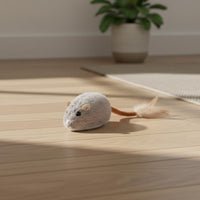 Automatic Moving Rechargeable Feline Mouse Toy Realistic Sound Interactive Feline Mouse Obstacle Avoidance for Cats, Indoor
