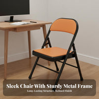 Foldable Backrest Chair Easy Storage Metal Frame Folding Chair Sturdy and Hard-Wearing for Students, Office Workers, Conference Room, Meeting Rooms