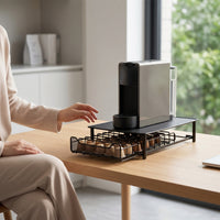 Metal Coffee Machine Stand with Drawer Sturdy Coffee Capsule Drawer Countertop Organizer Sleek for Kitchen Counter