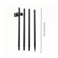 Adjustable Umbrella Pole with Clamp Metal Ground Spike Umbrella Stand Portable Secure for Beach, Garden, Camping