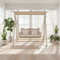 Loveseat Swing Chair Double Canopy Swing Chair Outdoor Furniture for Couples, Garden, Backyard, Balcony