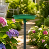 Metal Garden Bath, Rust-Resistant Birdbath with 5-Pronged Base, Vintage Freestanding Outdoor Decor for Lawn & Yard