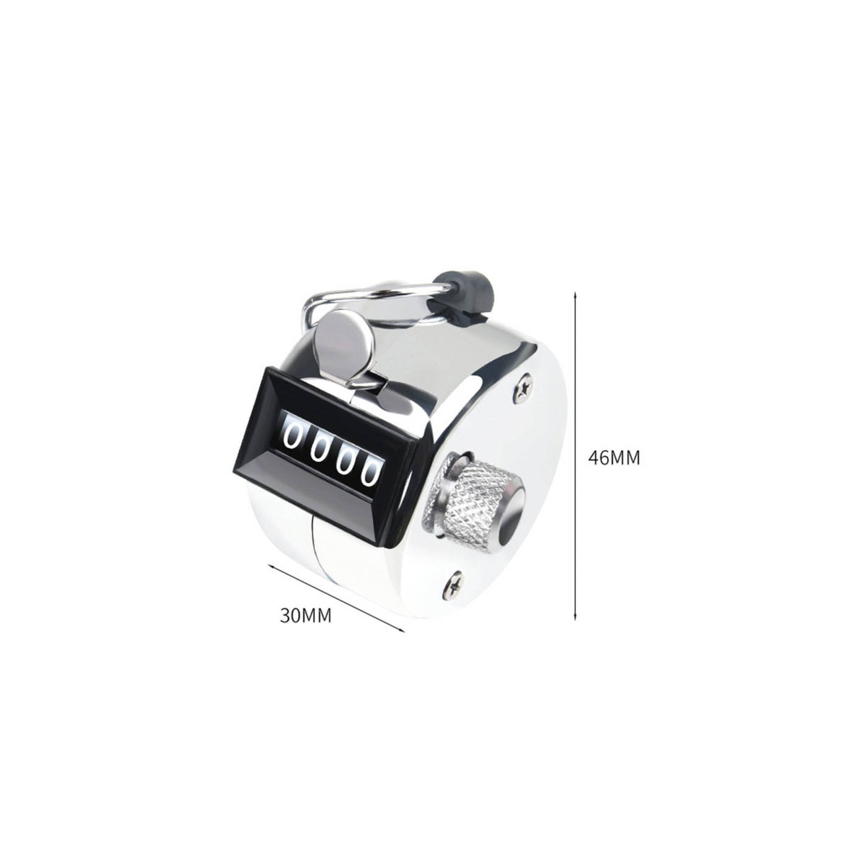 Stainless Steel Tally Counter Smooth Clicking Action 4-Digit Number Tally Device for Warehouse