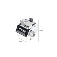 Stainless Steel Tally Counter Smooth Clicking Action 4-Digit Number Tally Device for Warehouse