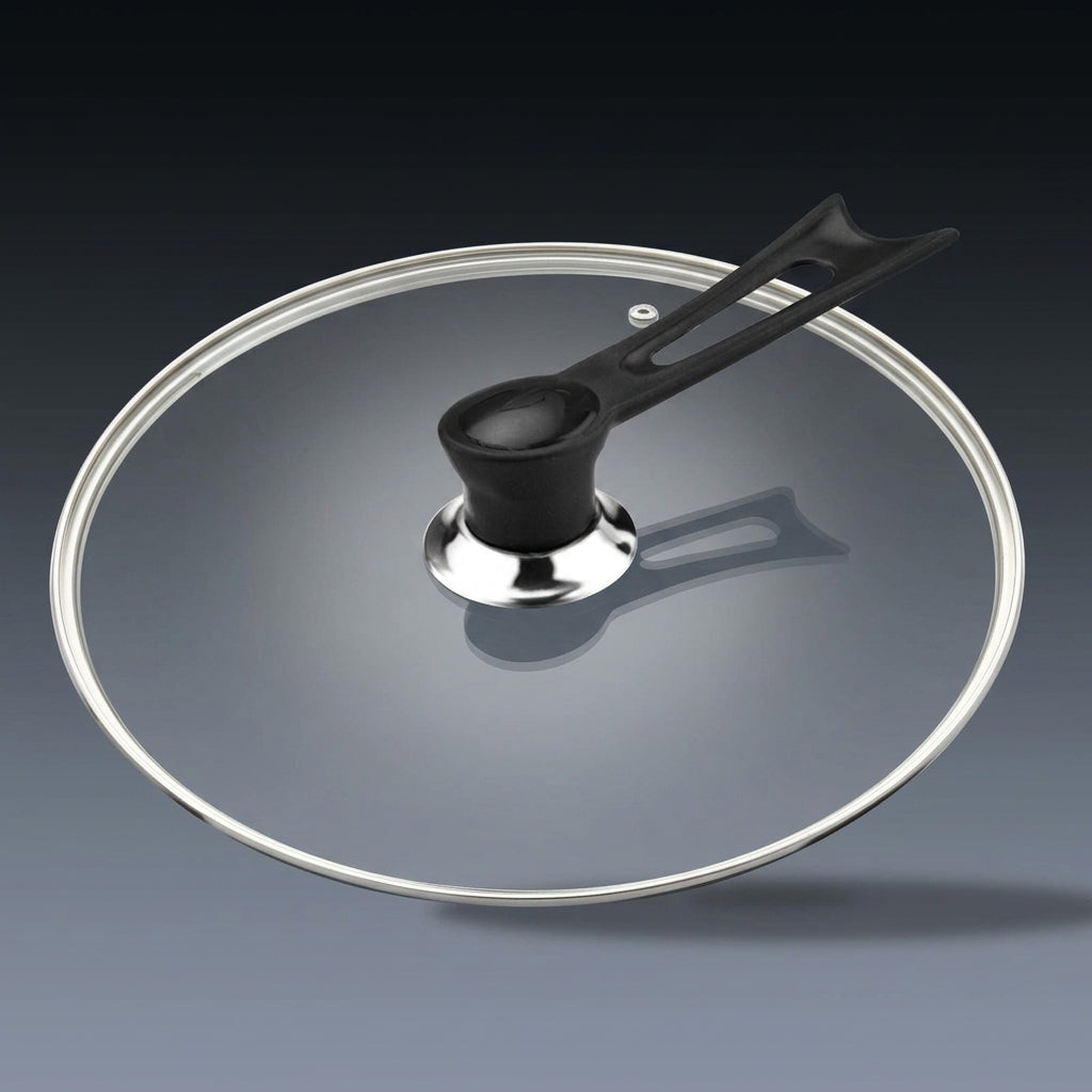 Frying Pan and Stainless Steel Cookware Cover, Universal Tempered Glass Frying Pan Lid and Saucepan Lid, Economy Pot Lid, Heat Resistant Glass