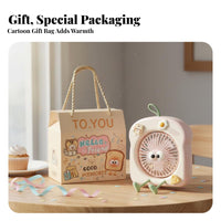 Great Gift Idea Toast Shaped Fan Portable Cute Handheld Fan Adjustable Speed Stable Base for Students, Kids, Girls, Office, Dorm Room, Bedroom, Desk
