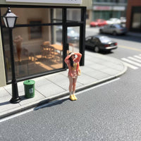 1:64 Scale Girl Figure Handmade Style Standing Figurine Highly Detailed Miniature Model for Decorative Arrangement