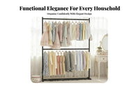 Princess and design complimentarystandingstanding Double-Bar Clothes Rail ribbon Decoration Double Rod Clothing Rack Sturdy Construction Garment Stand Easy Assembly for and design lovers, Teenagers, homeowners, changing area, Closet, Entryway, Retail shop