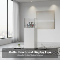 Coated Ed Finish Dustproof Safeguarding Showcase High Clarity Acrylic Display Box Highly Transparent Floor Standing Display Cabinet Stable Structure for Collectors, Art Enthusiasts, Retailers, Exhibition, Retail Shop, Home Decor, Living Room